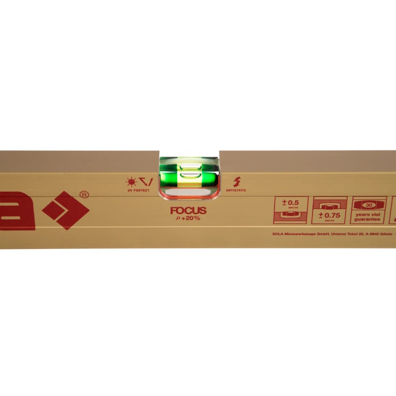 Уровень алюминиевый Sola AZ 60 01160801, L=60 см, 2 глазка, точность 0,5 мм/м