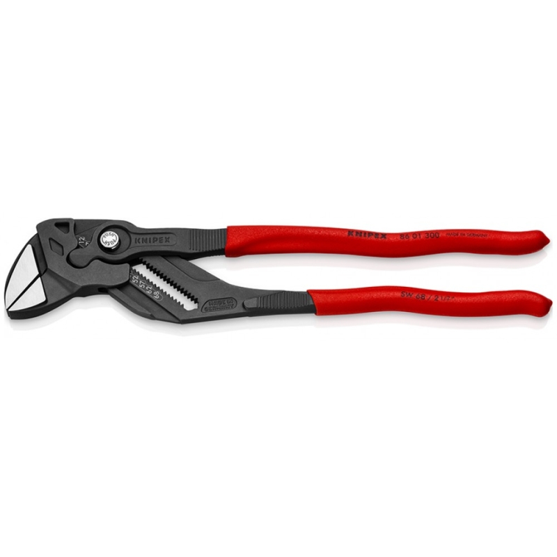 Клещи переставные-гаечный ключ Knipex KN-8601300SB зев 68 мм, длина 300 мм, фосфатированные, обливные ручки в Иваново