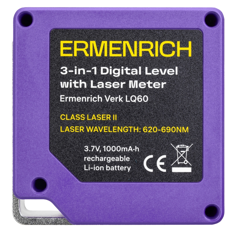 Уровень цифровой с лазерной рулеткой Ermenrich Verk LQ60 86260, "3 в 1" в Угличе