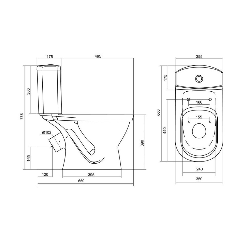 Унитаз Santek АЛЬКОР 1WH302196 (косой слив, функция антивсплеск) в Рыбинске
