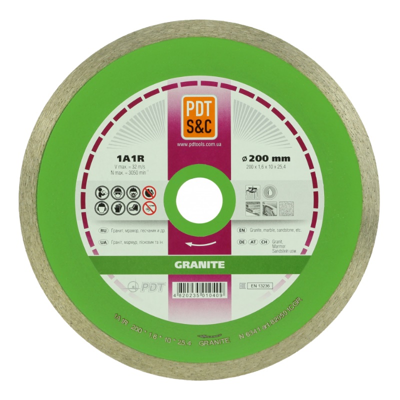 Круг отрезной алмазный PDT Granite 1А1R 820501CGR (сплошной, мокрый рез) в Угличе