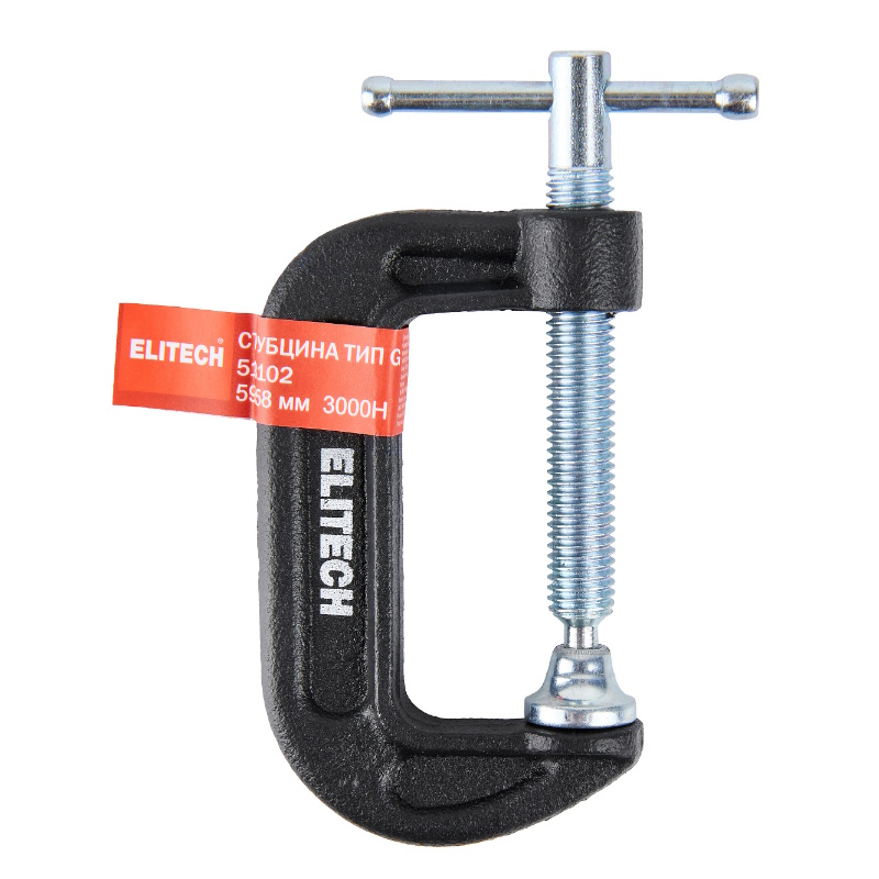 Струбцина Elitech 513102 207219, тип G, 50х25, усилие 300кг  в Иваново