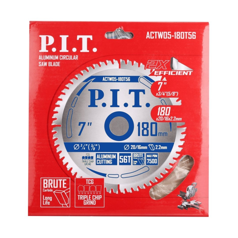 Диск пильный по алюминию P.I.T. ACTW05-180T56 (180x20/16x1,6 мм 56T)