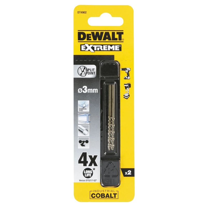 Сверло по металлу DeWalt DT4902-QZ, EX HSS-CO, 3х61х33 мм, 2 штуки в Рыбинске
