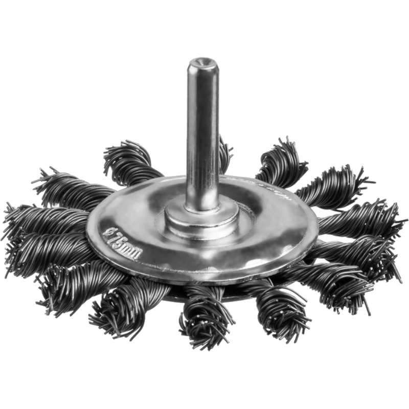 Щетка дисковая для дрели Mirax 35146-075 D 75 мм жгутированная стальная проволока 05 мм хвостовик 6 мм 224₽