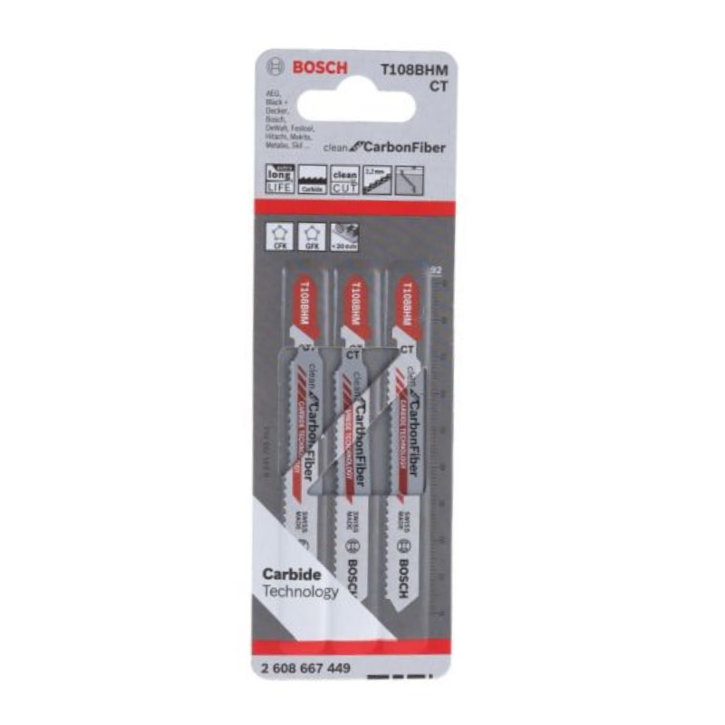 Пилки для лобзика Bosch CleanCarbonFiber 2.608.667.449 (T108BHM, 3 шт.) во Владимире