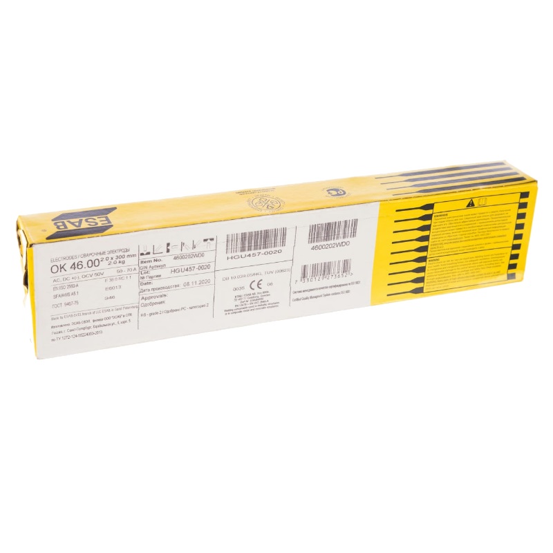 Сварочные электроды Esab OK 46.00P (2.0x300 мм, 2 кг) 4600202WD0 в Череповце
