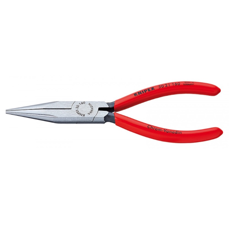 Длинногубцы Knipex KN-3021160 плоскокруглые рифлённые губки 50 мм длина 160 мм обливные ручки 3851₽