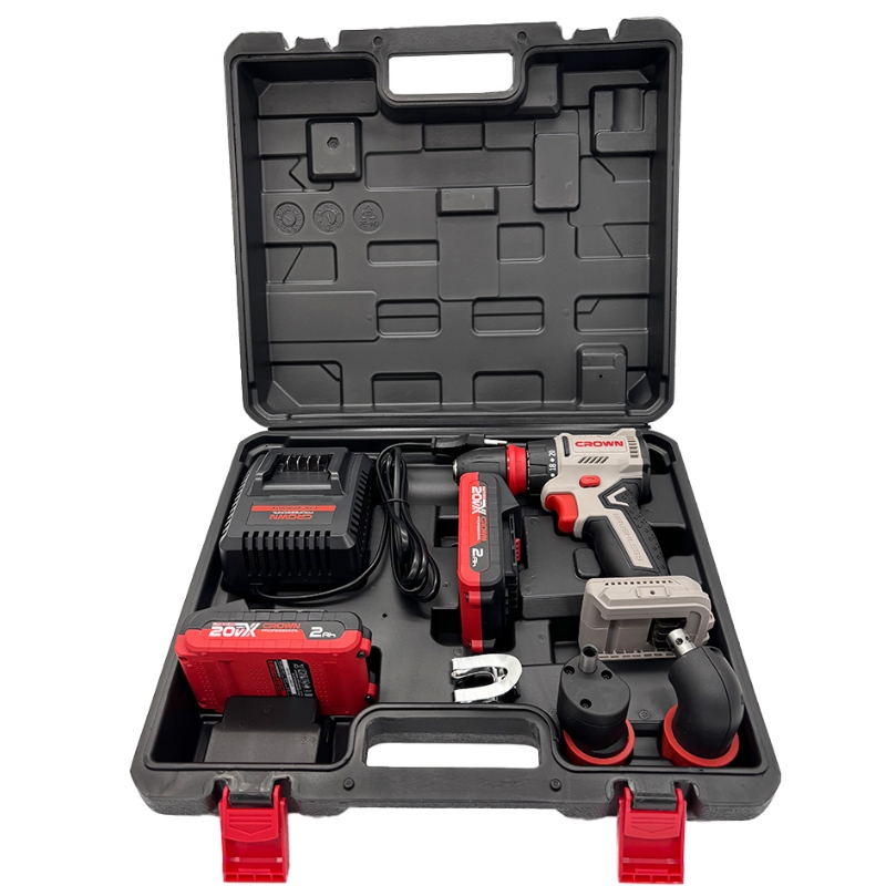 Дрель-шуруповерт Crown CT21131HQX-2 BMC, аккумуляторный, бесщеточный, 20В, 2х2.0Ач, б/з патрон+ угл. патрон + патрон со/смещением в Череповце