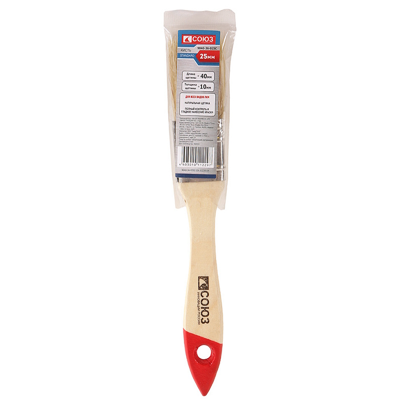 Кисть плоская Союз 9040-36-025С, Standard 1" (25 мм), натуральная щетина в Коврове