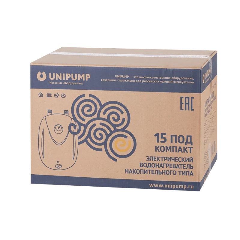 Водонагреватель накопительного типа Unipump Компакт 15 ПОД, 15 л, верхнее расположение вых. патрубков 95663 в Череповце