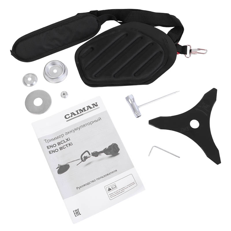 Триммер аккумуляторный Caiman ENO BCLXi 01-010402-0003, 60V; леска+диск3Т; 4,7КГ  (без АКБ и ЗУ)