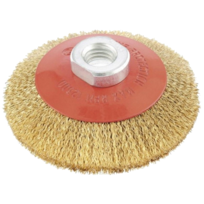 Щетка Атака N022 d-100 M14 вогнутая гофрированная латунь 587₽