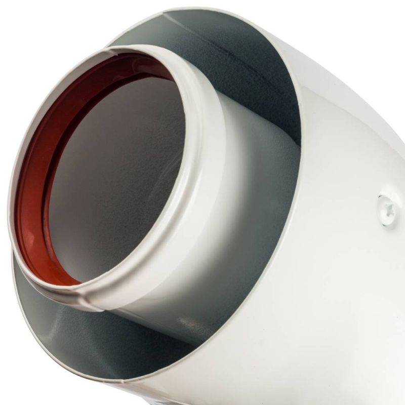 Элемент дымохода DN60/100 адаптер для котла Stout SCA-6010-240190 угловой 90° коаксиальный в Костроме