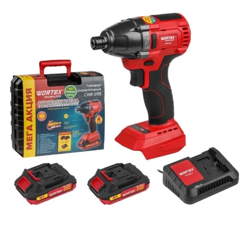 Аккумуляторный ударный гайковерт/винтоверт Wortex CWR 0118 0329286, в чем. ALL1 МЕГА бесщет., 18 В, 160 Н*м в Туле
