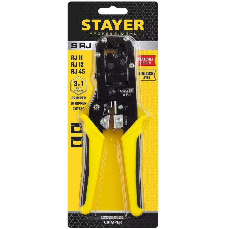 Кримпер универсальный Stayer Professional  22652, S-RJ, RJ45, RJ11/RJ12 в Коврове