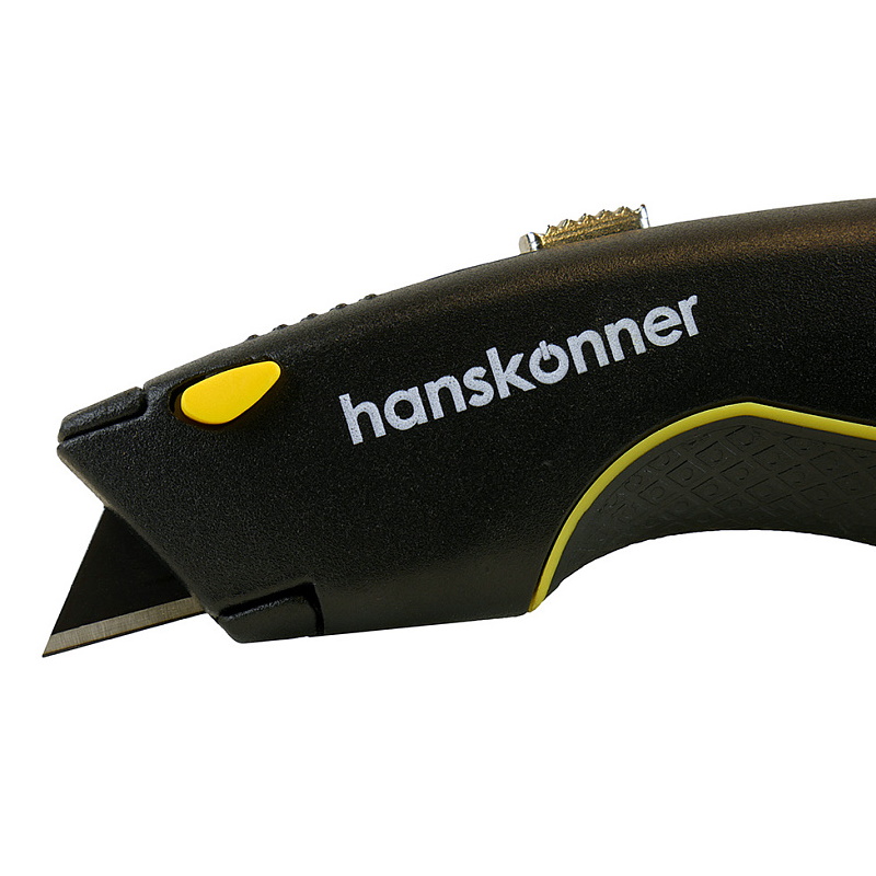 Нож строительный Hanskonner HK1076-01-P2 , трапециевидное лезвие, 4 доп. лезвия, SK2 сталь в Муроме