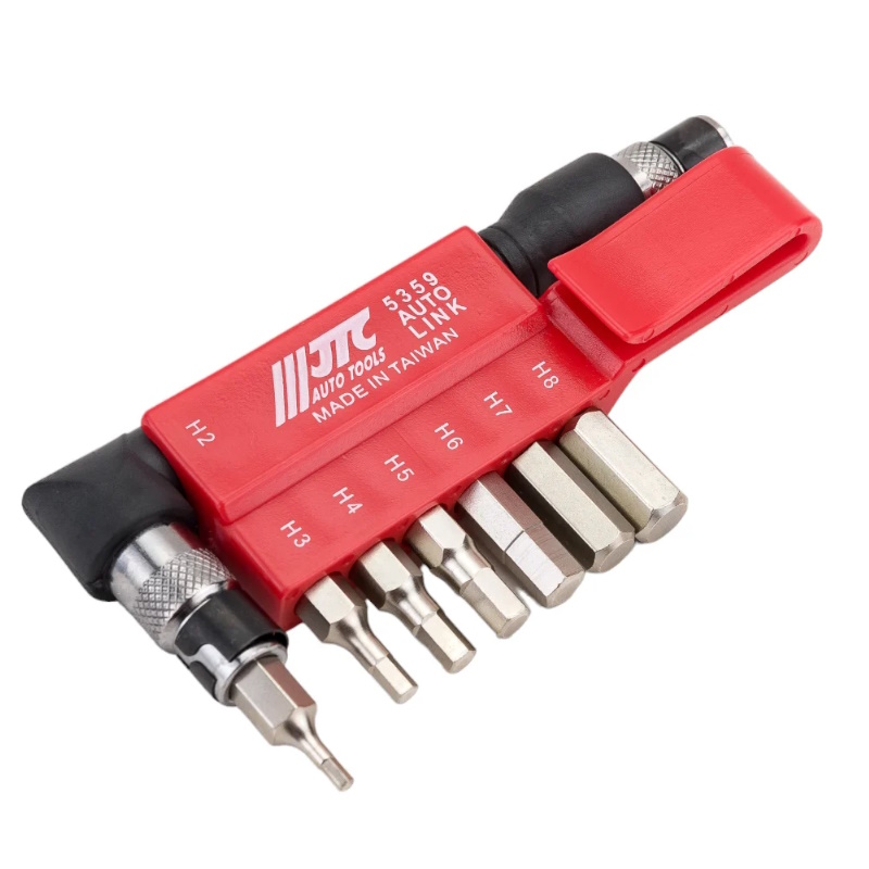 Набор бит JTC JTC-5359, 1/4"DR, 6-гранных, HEX 2,3,4,5,6,7,8, с Г-образным держателем, 8 предметов в Иваново