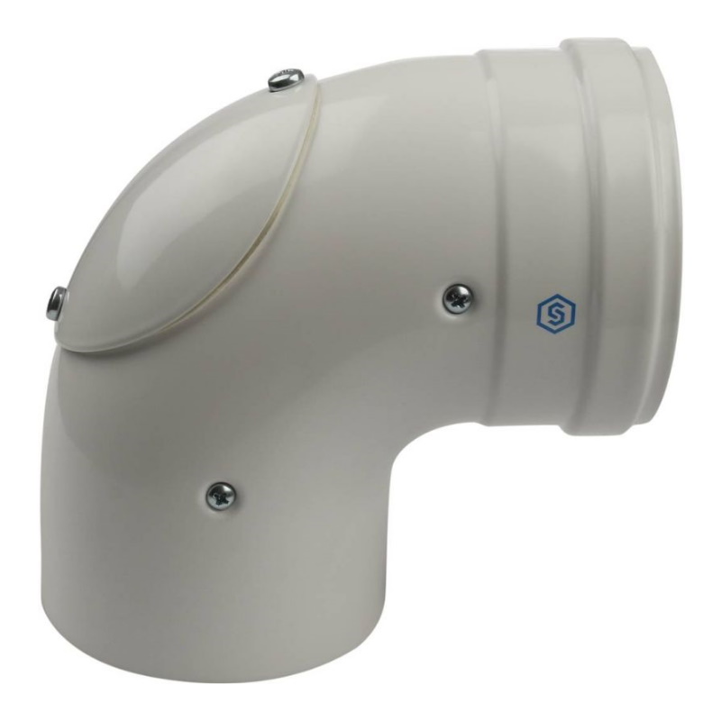 Элемент дымохода конденсационный угол Stout SCA-8610-010090 90° DN60/100 с инспекционным окном в Твери
