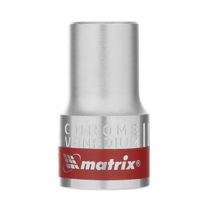 Головка торцевая Matrix 13111, 11 мм, 6-гранная, CrV, под квадрат 1/2", хромированная