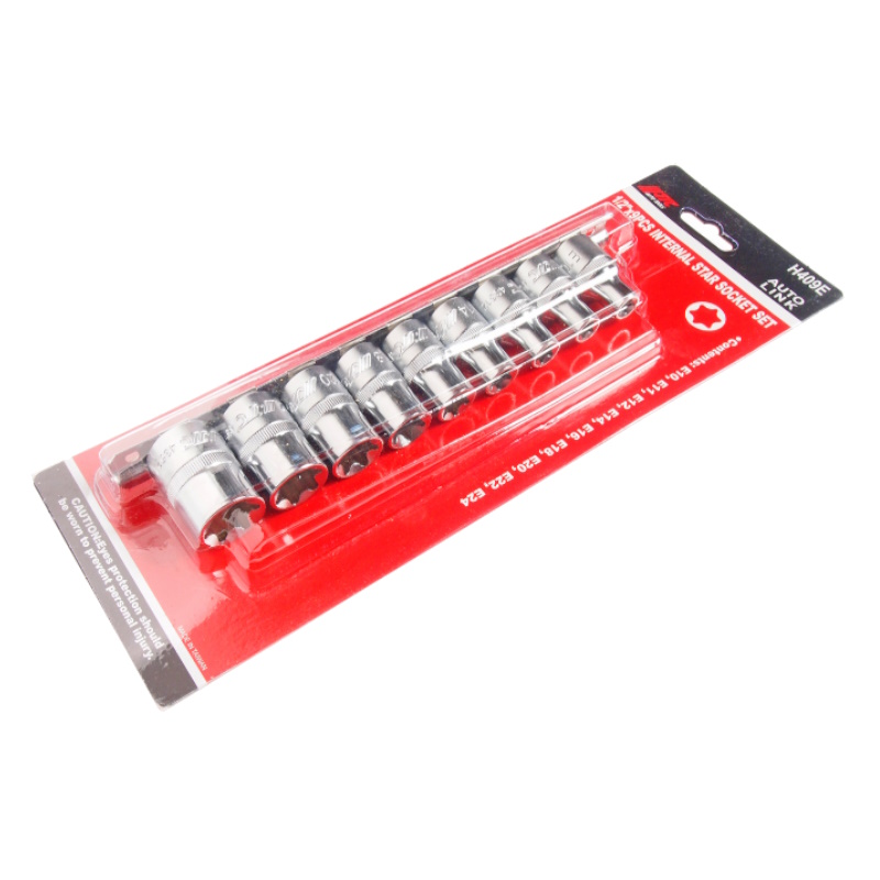 Набор головок торцевых JTC JTC-H409E, TORX, 1/2", E10-E24, 9 предметов