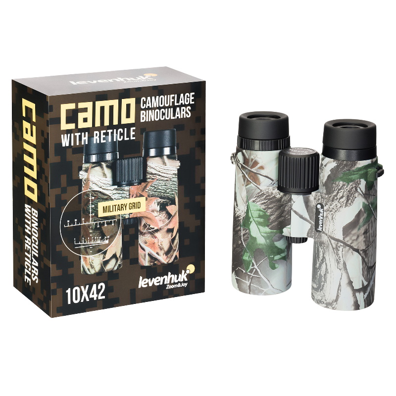 Бинокль камуфляжный Levenhuk Camo 81930, 10x42, с сеткой