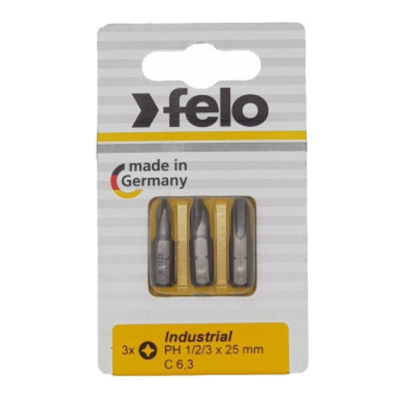 Бита крестовая Felo 02293116, PH 1/PH 2/PH 3X25, 3 шт., в блистере (Германия) в Ярославле