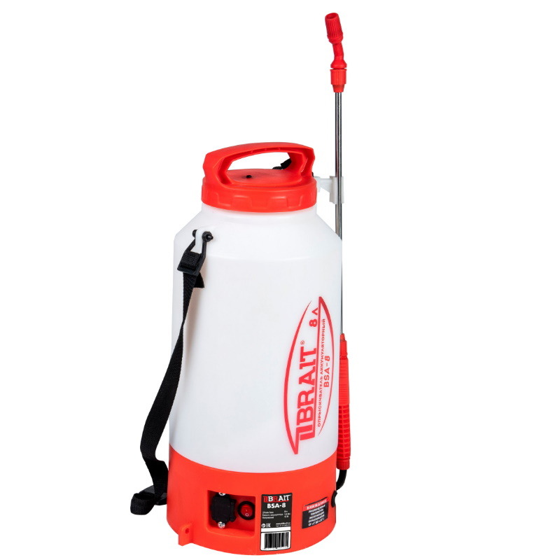 Опрыскиватель аккумуляторный Brait BSA-8 27.01.008.072, объем 8 л, рабочее давление 1.5-4 бар, АКБ гелевый, 12 В, 1.3 Ач в Угличе