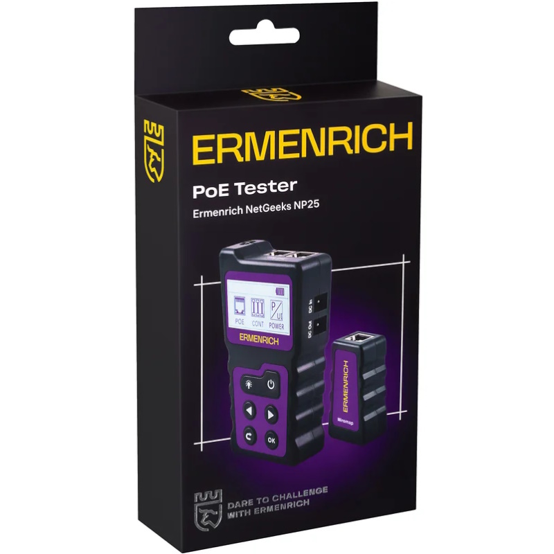 Кабельный PoE-тестер Ermenrich NetGeeks NP25 85299, фиолетовый  в Вологде