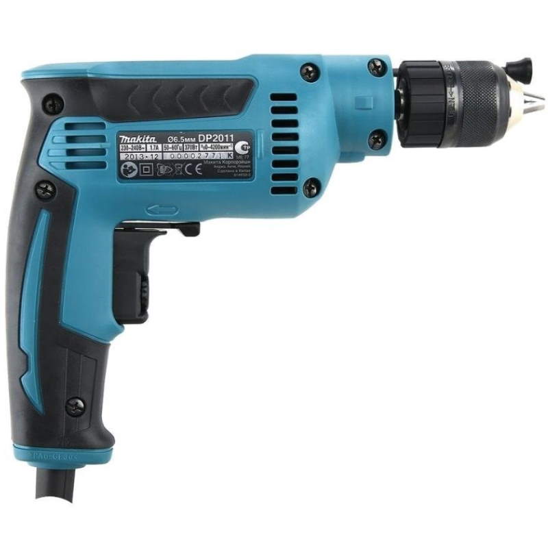 Дрель Makita DP 2011 (мощность инструмента 370 Вт, макс диаметр сверления дерева 15 мм)