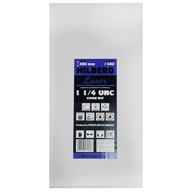 Коронка алмазная Hilberg Laser HD720, 162*450, 1 1/4 UNC  в Туле