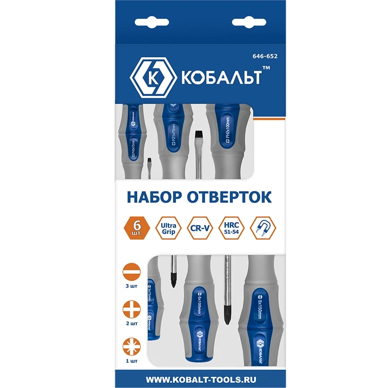 Набор отверток Кобальт Ultra Grip 646-652, 6 шт в Иваново