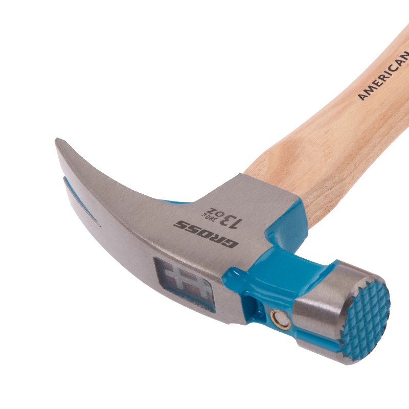 Молоток-гвоздодер Gross AMERICAN HICKORY 10413, 380 г, угол 75, магнит, обрезиненная рукоятка