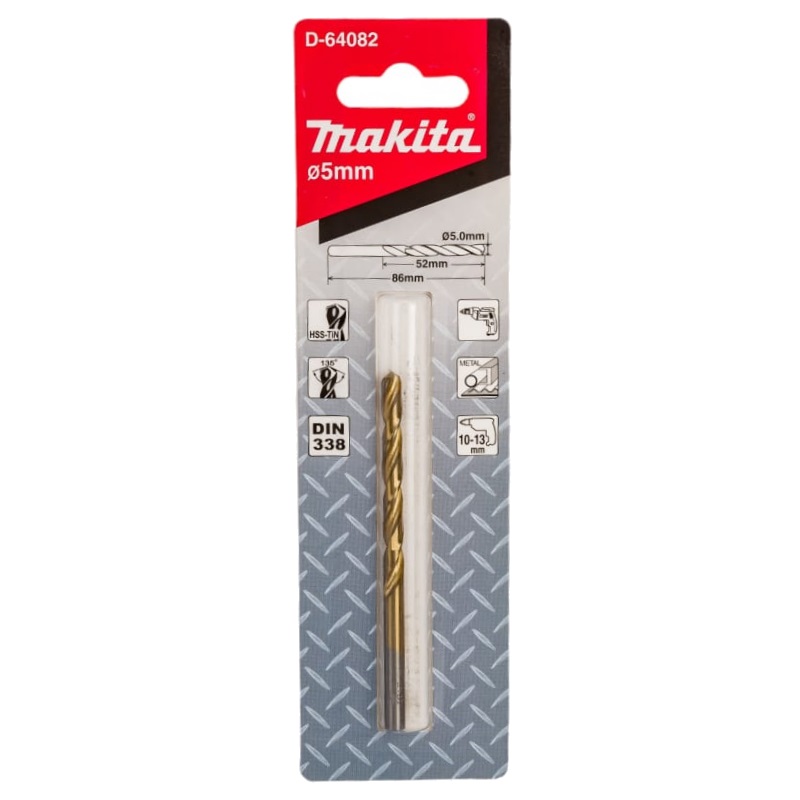 Сверло по металлу HSS-TiN Makita Economy D-64082, 5х52x86 мм, 1 шт. в Муроме