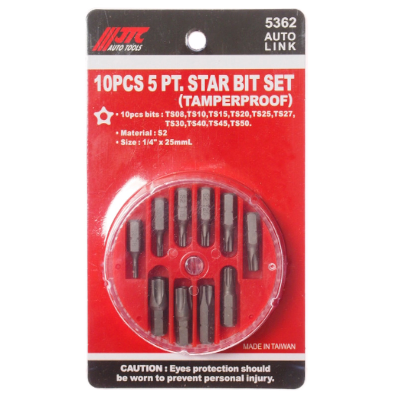 Набор бит JTC JTC-5362 14DR TORX TS08-TS50 10 предметов в боксе 673₽