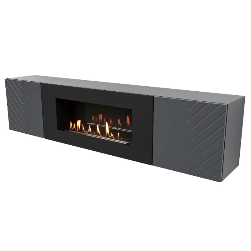 Тумба с биокамином Firelight BFP-P1700V НС-1627927, графит в Кинешме