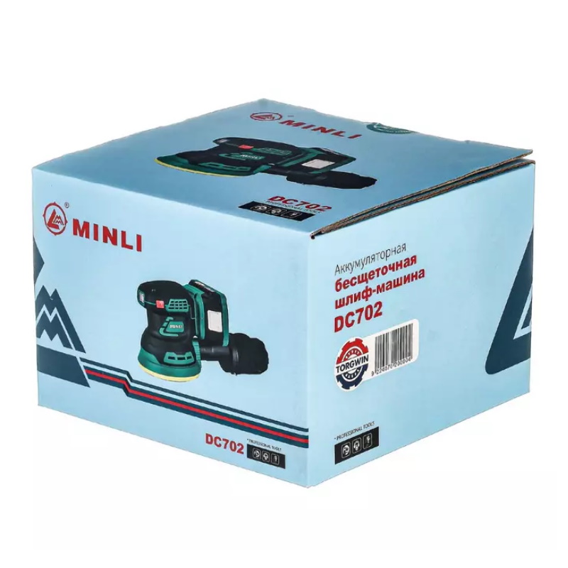 Шлифмашина эксцентриковая аккумуляторная Minli DC702-2.0A, Ø125мм, б/щ, 18В, 3 скорости, 2х2.0А во Владимире