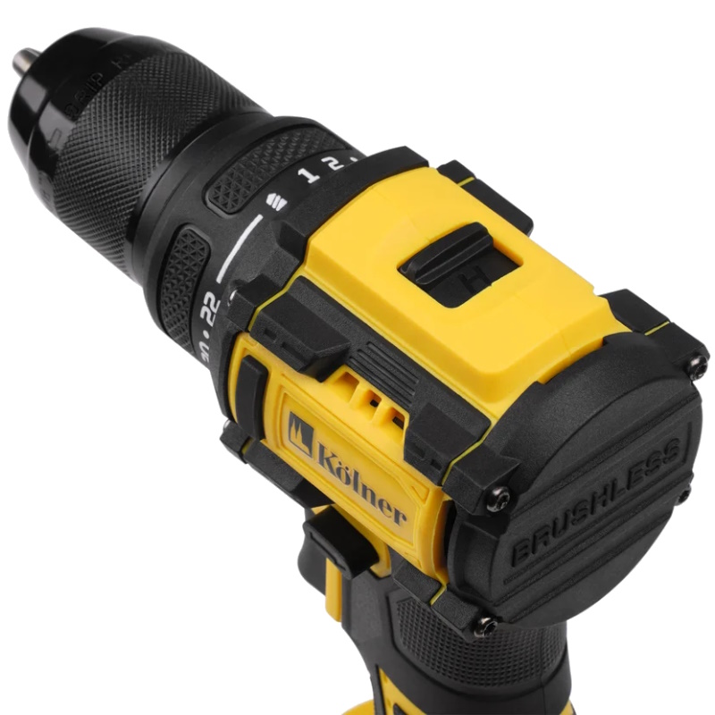 Дрель-шуруповерт аккумуляторная Kolner KDD 18BL-1K 8020100601 (18V UNI-M, BL, 38/18 Нм, 0-350/1350 об/мин, АКБ 1x2.0 Ач, ЗУ, кейс) в Кинешме