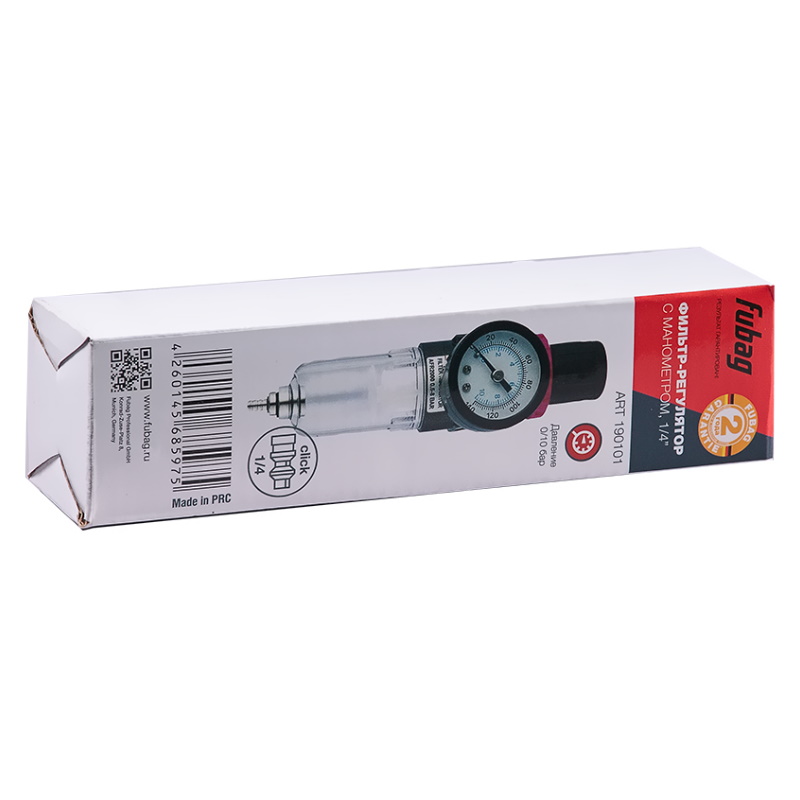 Фильтр-регулятор Fubag FR-101 190101, с манометром, внутренняя резьба 1/4", 0-8 бар в Рыбинске
