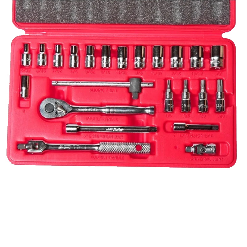 Набор головок торцевых JTC JTC-H223S 6-гранных и насадок 1/4", 5/32"-1/2", T20-T40, в кейсе, 23 предмета