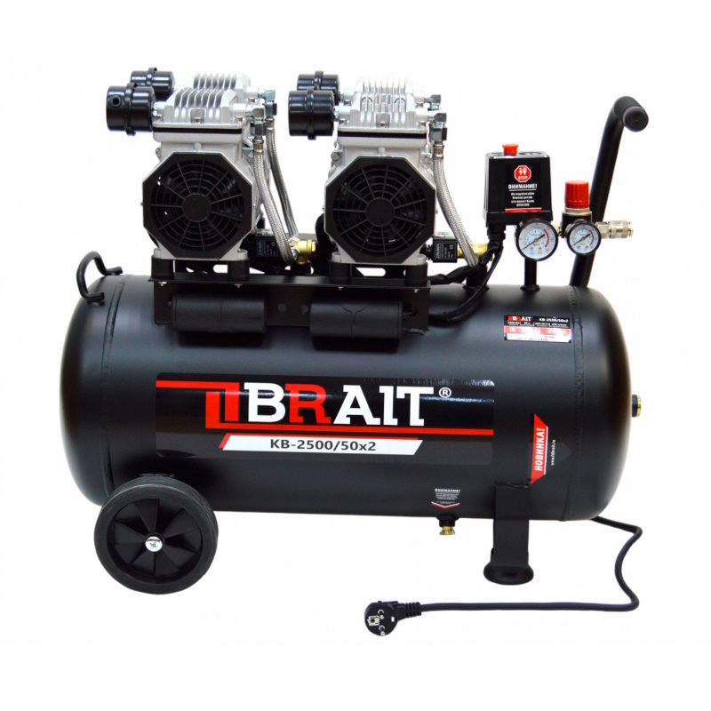 Компрессор воздушный Brait KB-2500/50X2 20.01.034.043 (50 литров; 2,5Kw) в Коврове