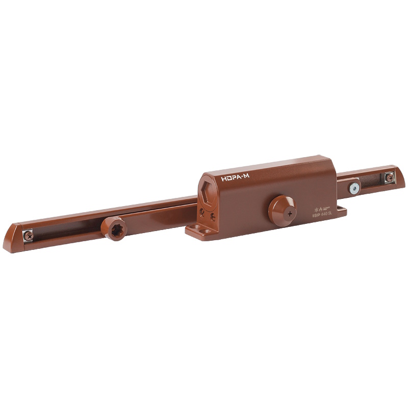 Доводчик дверной Нора-М ISPARUS 440 Slider 18779, от 70 до 130 кг, коричневый, со скользящей тягой