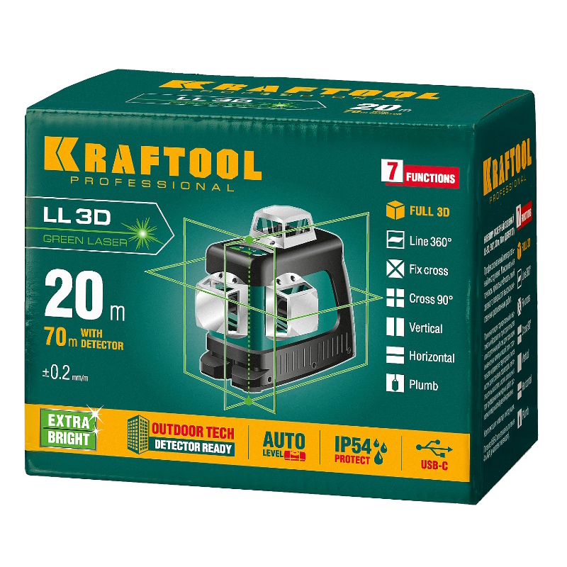 Лазерный нивелир Kraftool LL 3D 34641