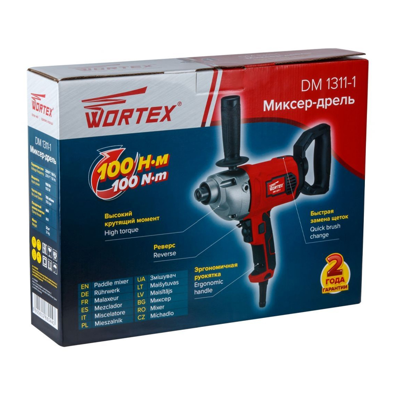 Миксер-дрель Wortex DM 1311-1 0330044 (1100 Вт, 1 скор., M14)