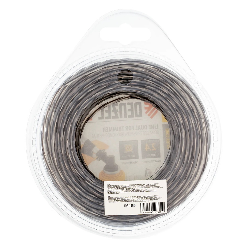 Леска двухкомпонентная для триммера квадратная витая Denzel EXTRA CORD 96185, 2,4ммх15м  в Туле