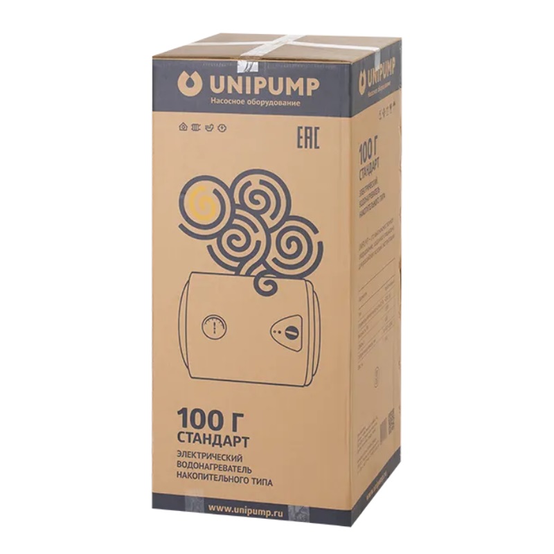 Водонагреватель накопительного типа Unipump Стандарт 100 Г, 100 л, горизонтальный, 1,5 кВт, d-410 мм, h-1060 мм 38282 в Череповце