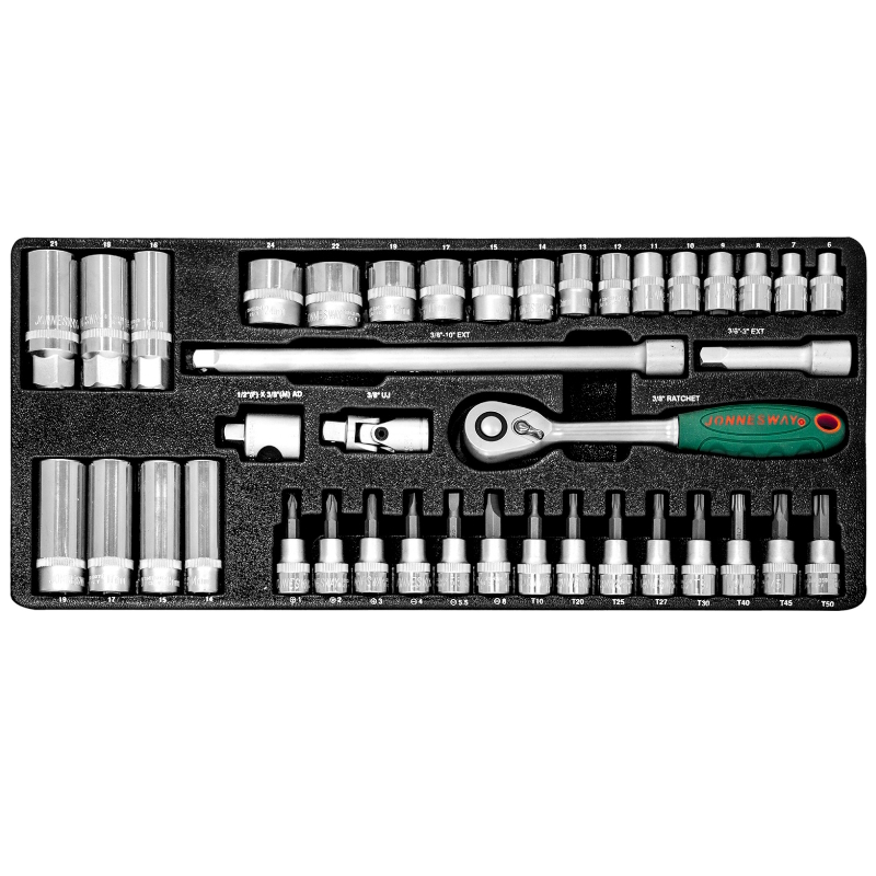 Набор торцевых головок Jonnesway S04H3141S, 3/8"DR 6-24мм, 41 предмет