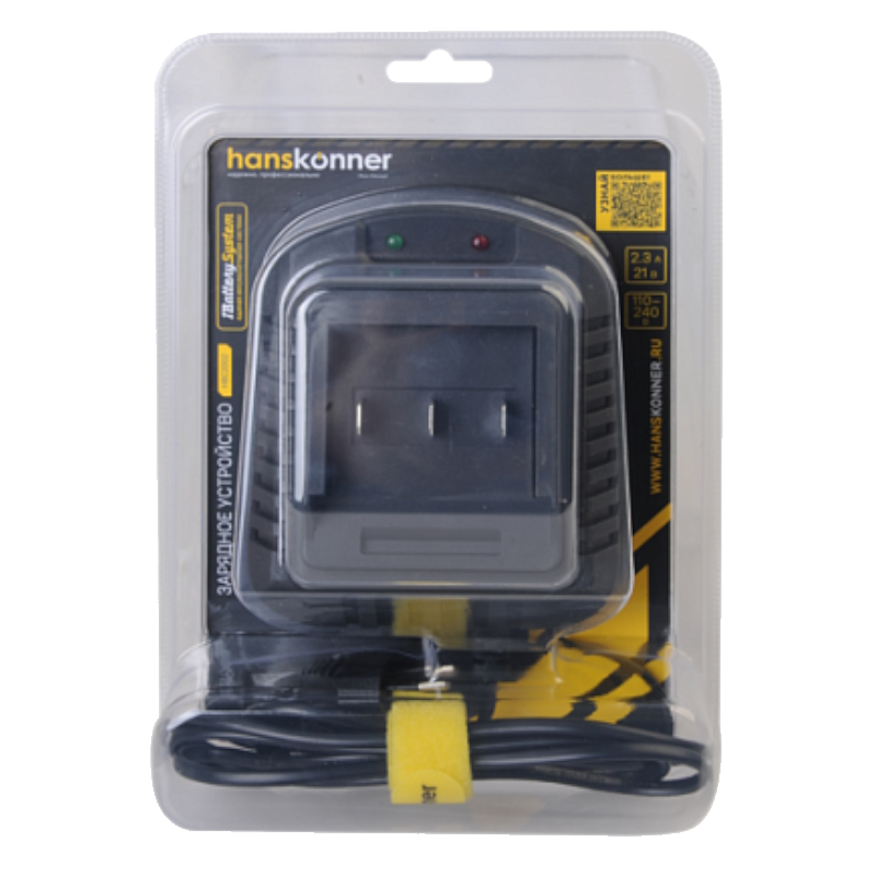 Зарядное устройство Hanskonner HBC2002, 18В, 1BatterySystem, 2.3A в Иваново