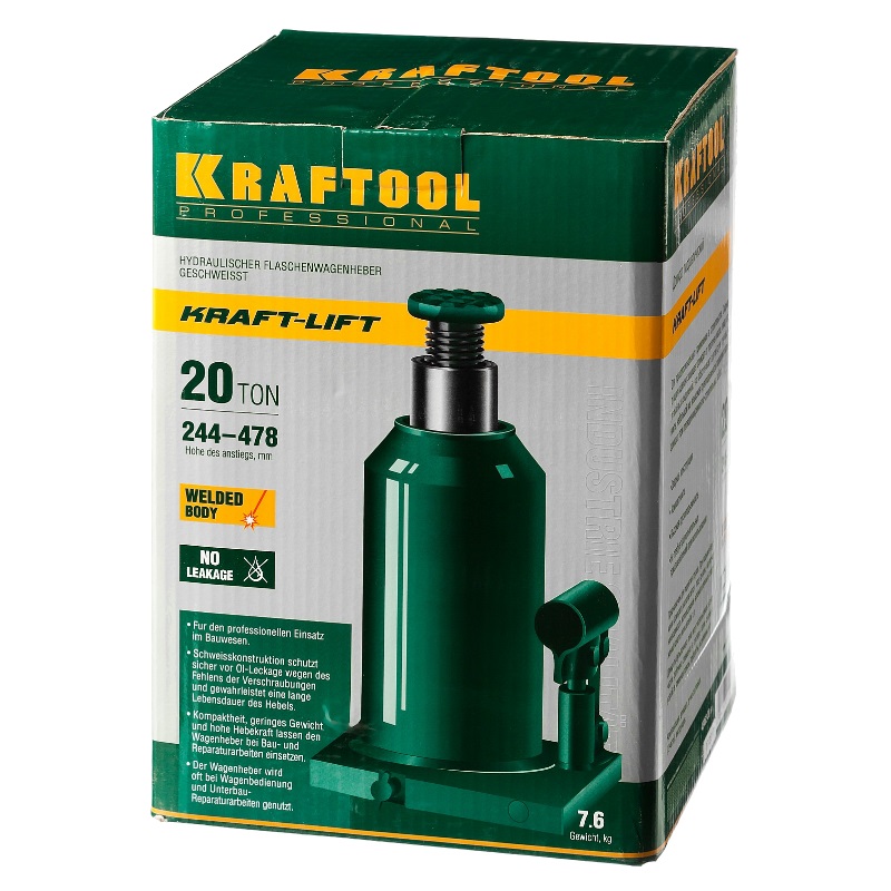 Домкрат гидравлический бутылочный Kraftool "Kraft-Lift" 43462-20_z01 в Ярославле