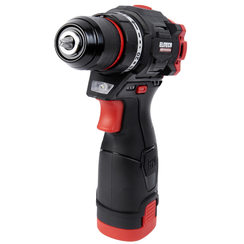 Дрель аккумуляторная Elitech HD CD 16L2 (E2201.039.01) 205715, бесщеточный, 16В, 2х2.0Ач, Li-ion, E-Power, БЗП-10 мм